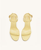 Alivia Gold Metal Heel Sandals - Pale Yellow