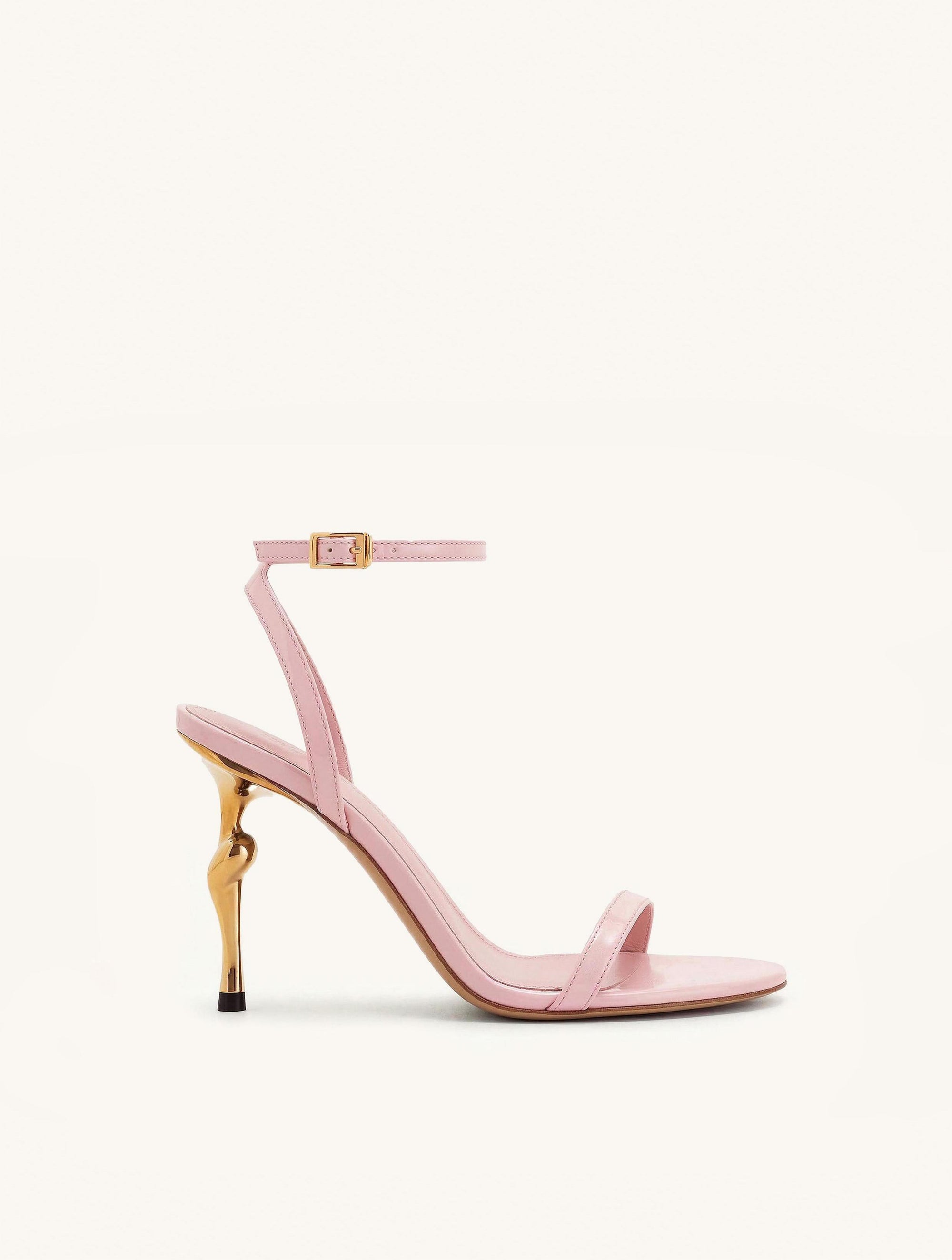 Alivia Gold Metal Heel Sandals - Pink