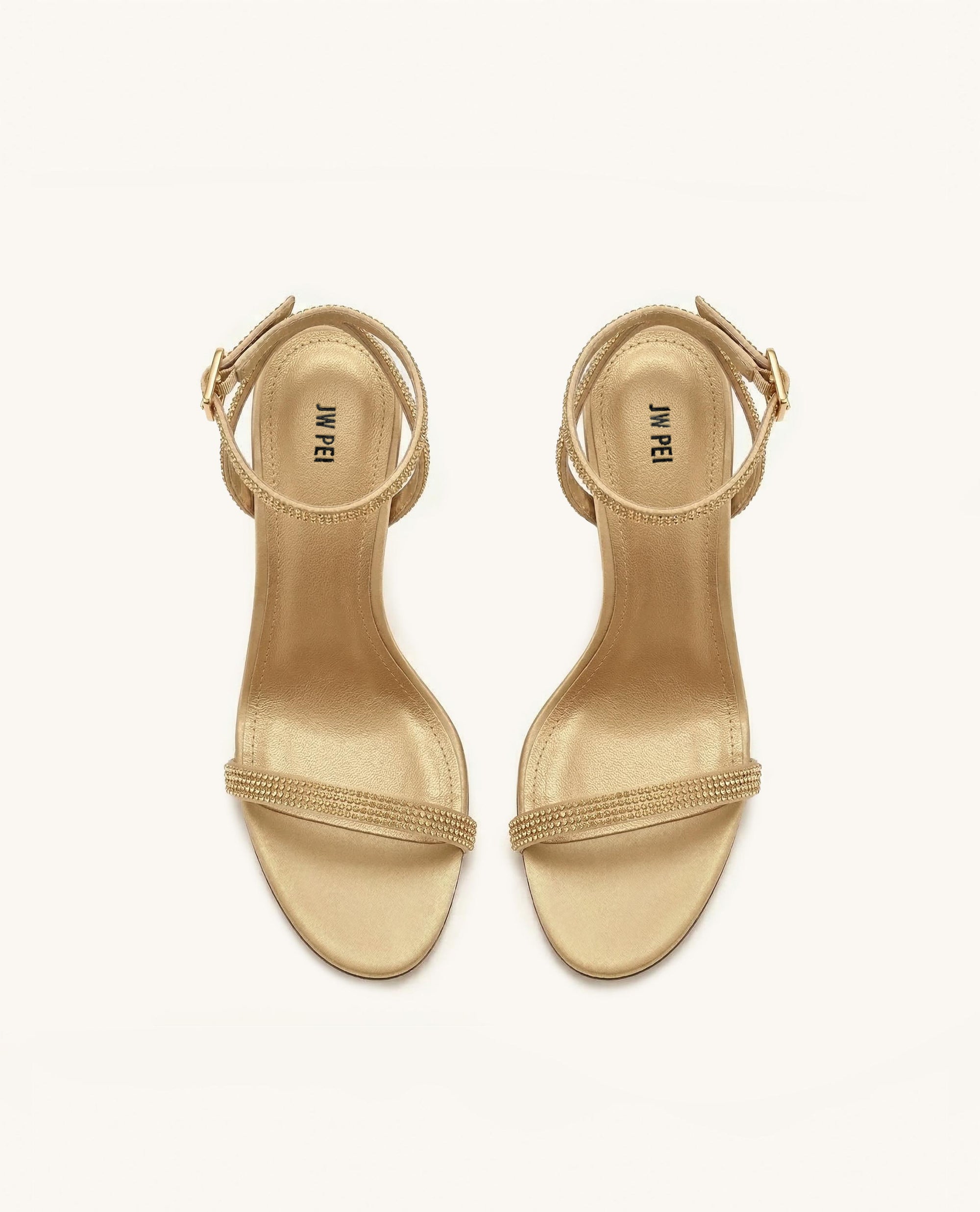 Alivia Artifical Crystal Heel Sandals - Champagne