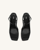 Serenity Open Toe Mesh Slingback Sandals - Black