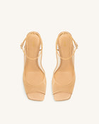 Serenity Open Toe Mesh Slingback Sandals - Khaki