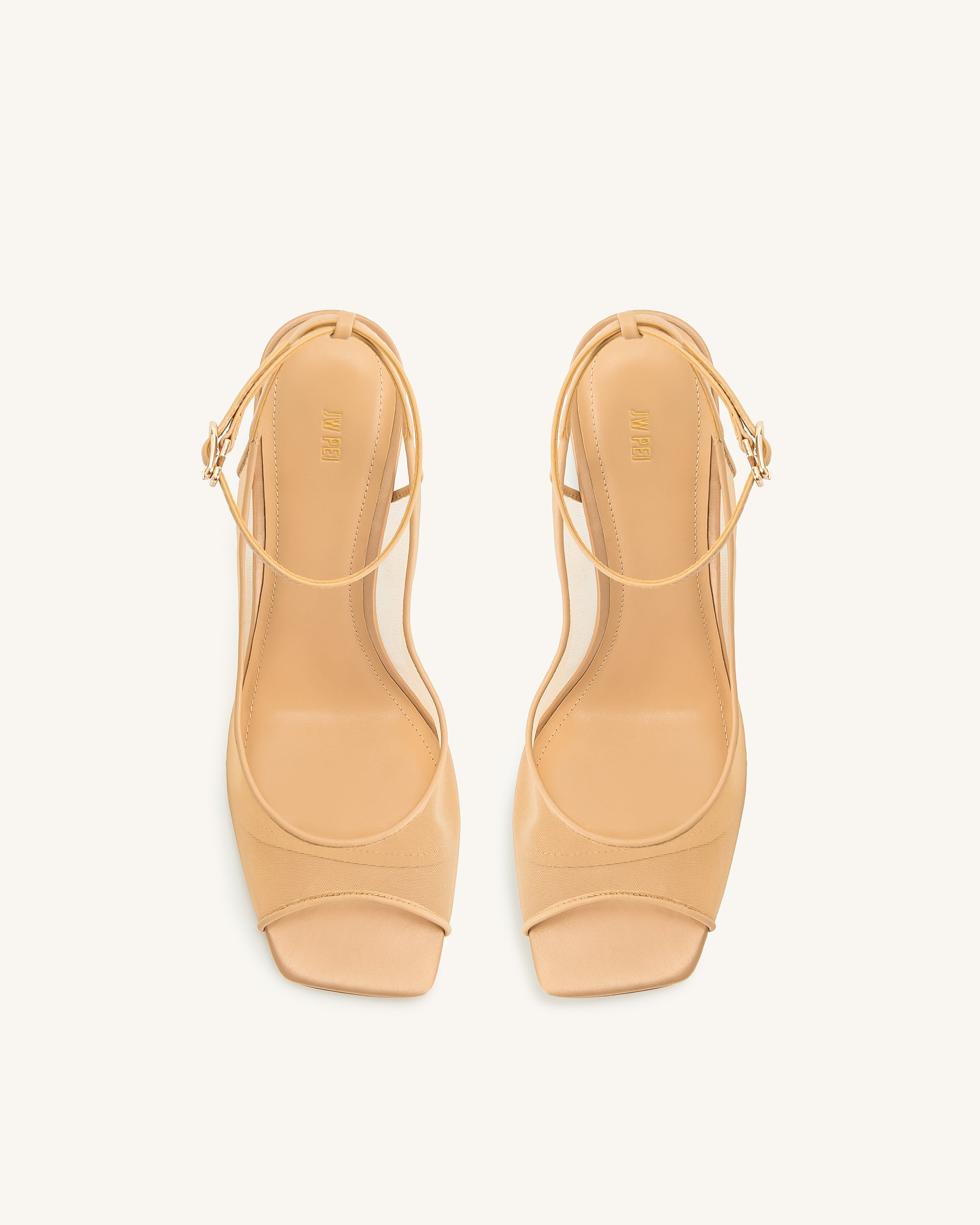 Serenity Open Toe Mesh Slingback Sandals - Khaki