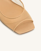 Serenity Open Toe Mesh Slingback Sandals - Khaki