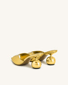 Ellie Sphere Heel Mules - Gold