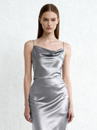 Liquid Satin Cowl Camisole - Silver