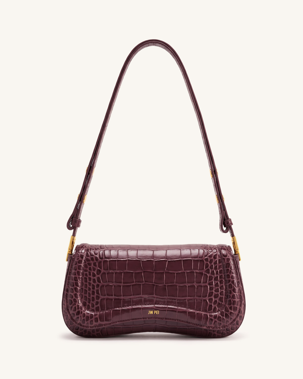 Joy Shoulder Bag - Deep Claret Croc