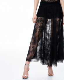 Indigo Floral Lace Dress - Black