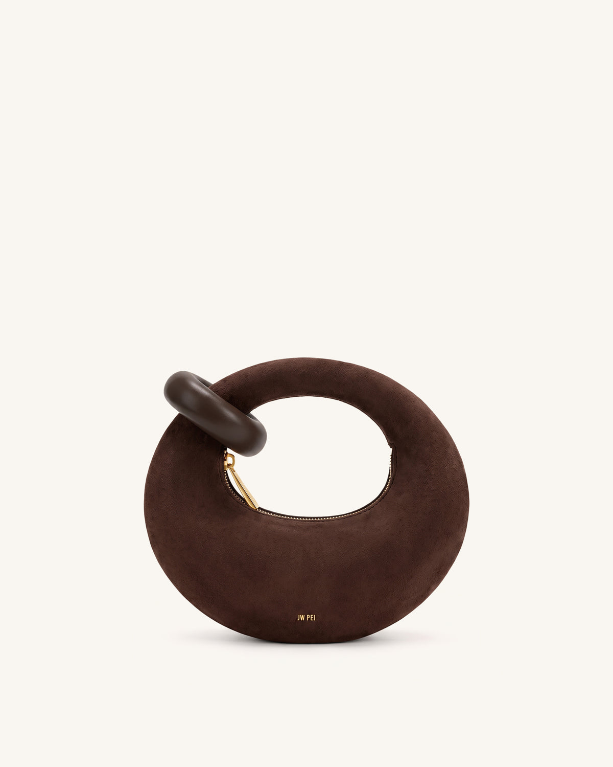 Abacus Faux Suede Mini Top Handle Bag - Chocolate Brown