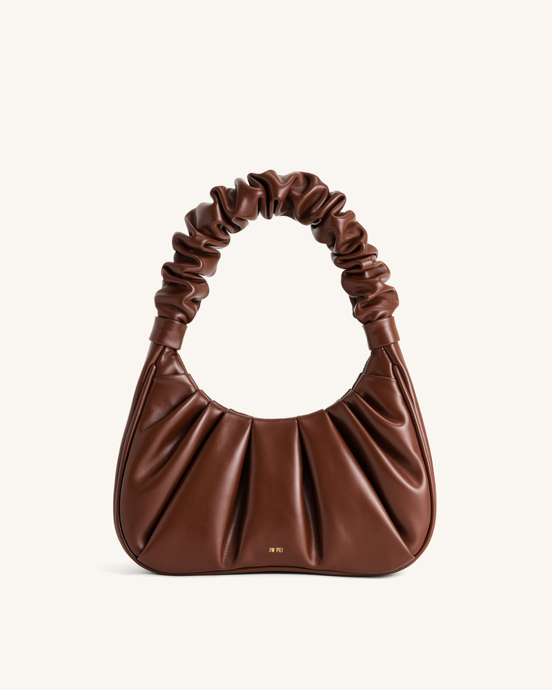 Gabbi Ruched Hobo Handbag - Umber
