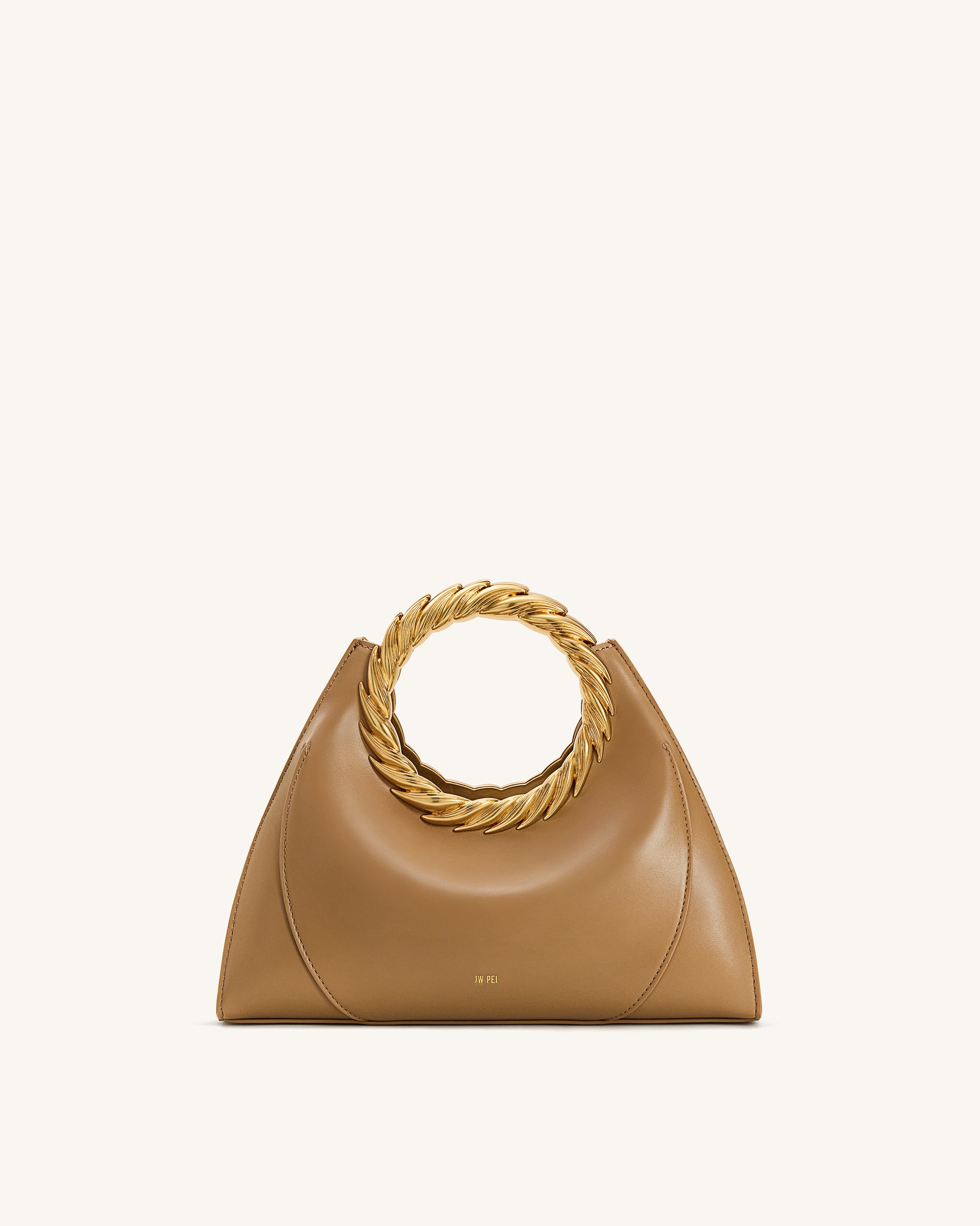 Amiya Leaf Handle Sculpture Bag - Brown