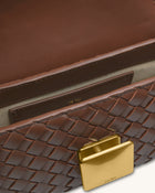 Zuri Hand Woven Round Top Handle Bag - Brown