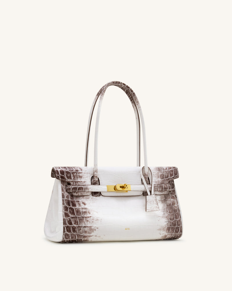 Yara Shoulder Bag - White Croc