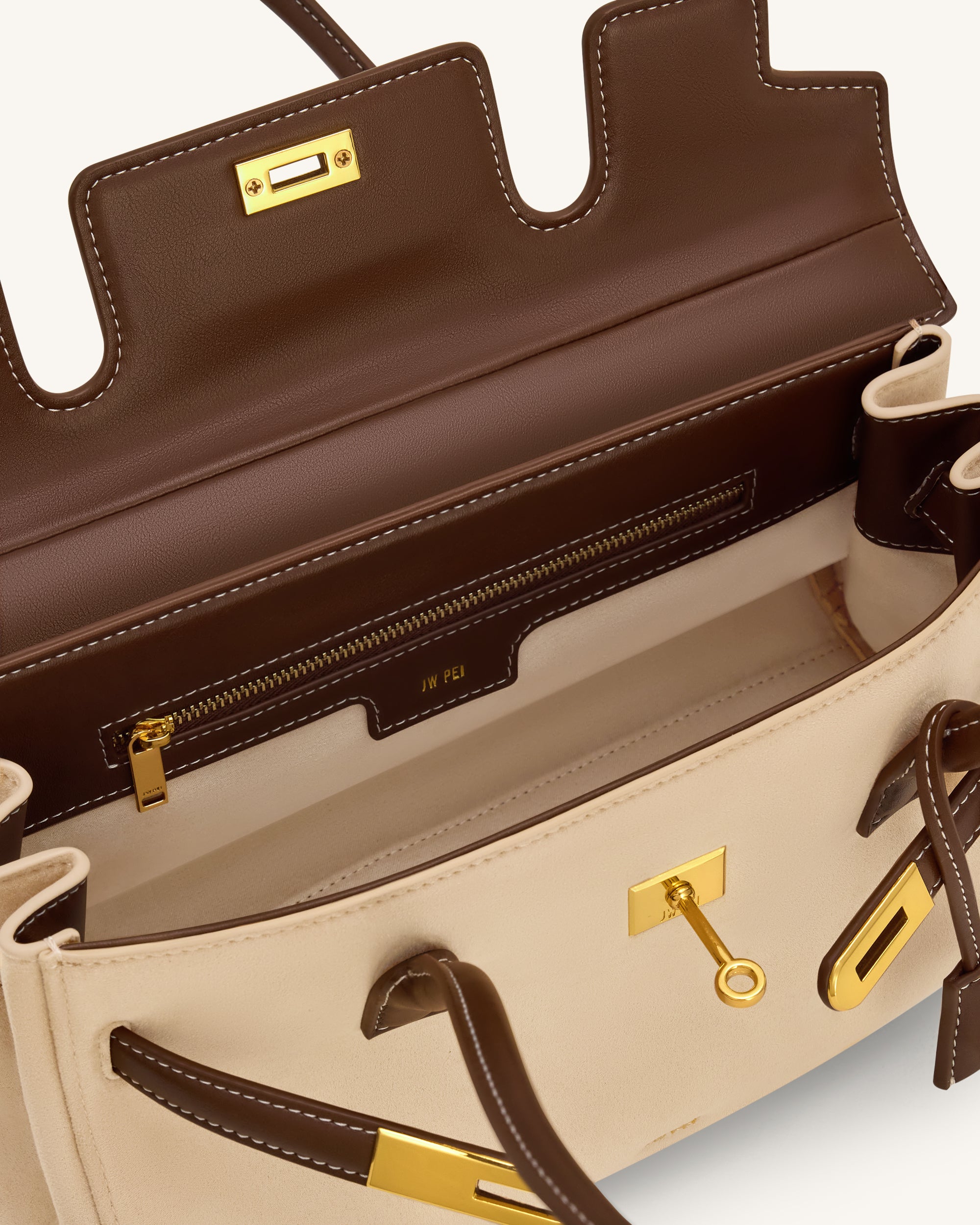 Yara Faux Suede Shoulder Bag - Dark Brown