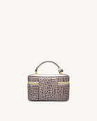 Cleo Box Shape Top Handle Bag - White Croc