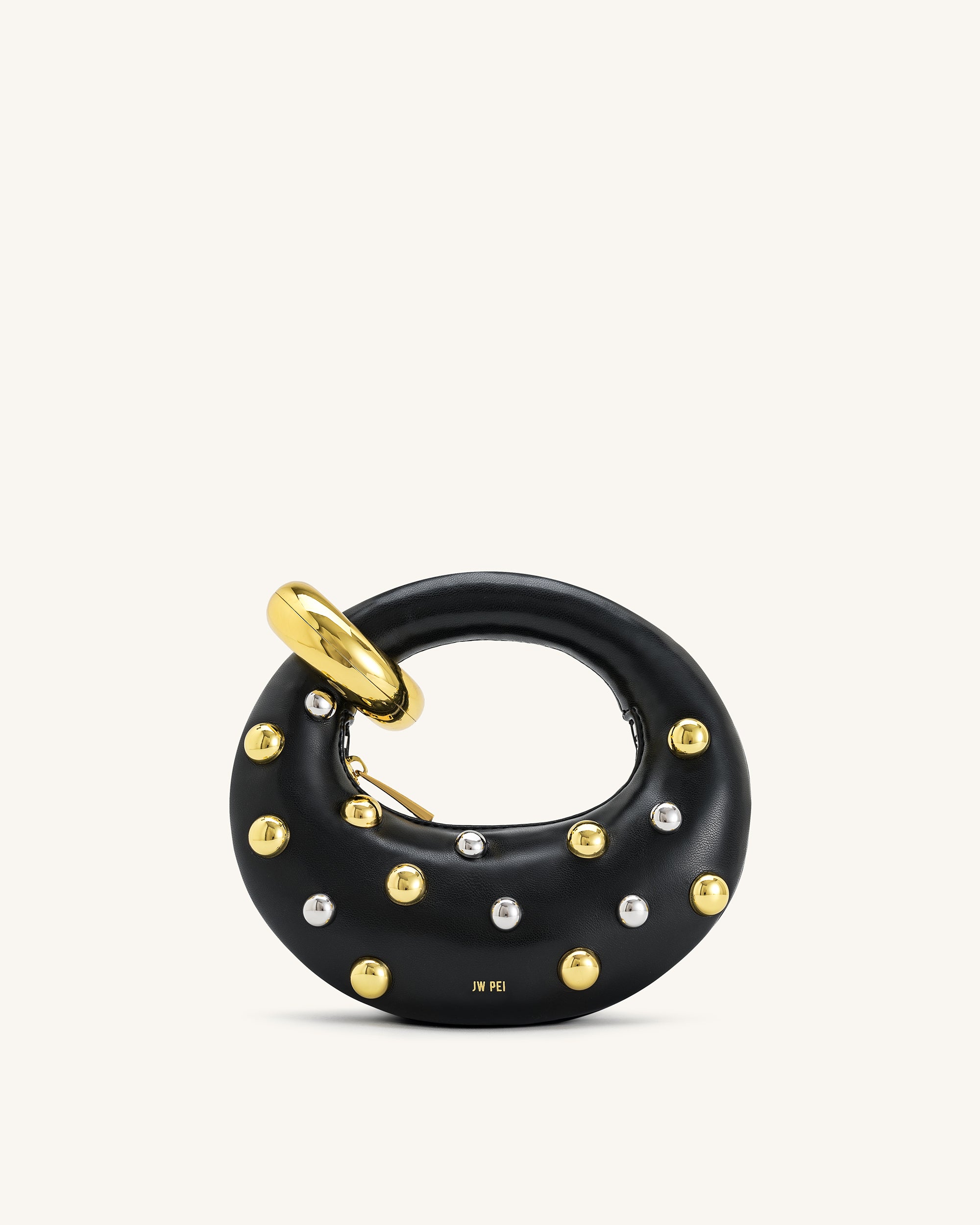 Abacus Studded Mini Top Handle Bag - Black