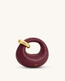 Abacus Faux Snake-Effect Mini Top Handle Bag - Burgundy