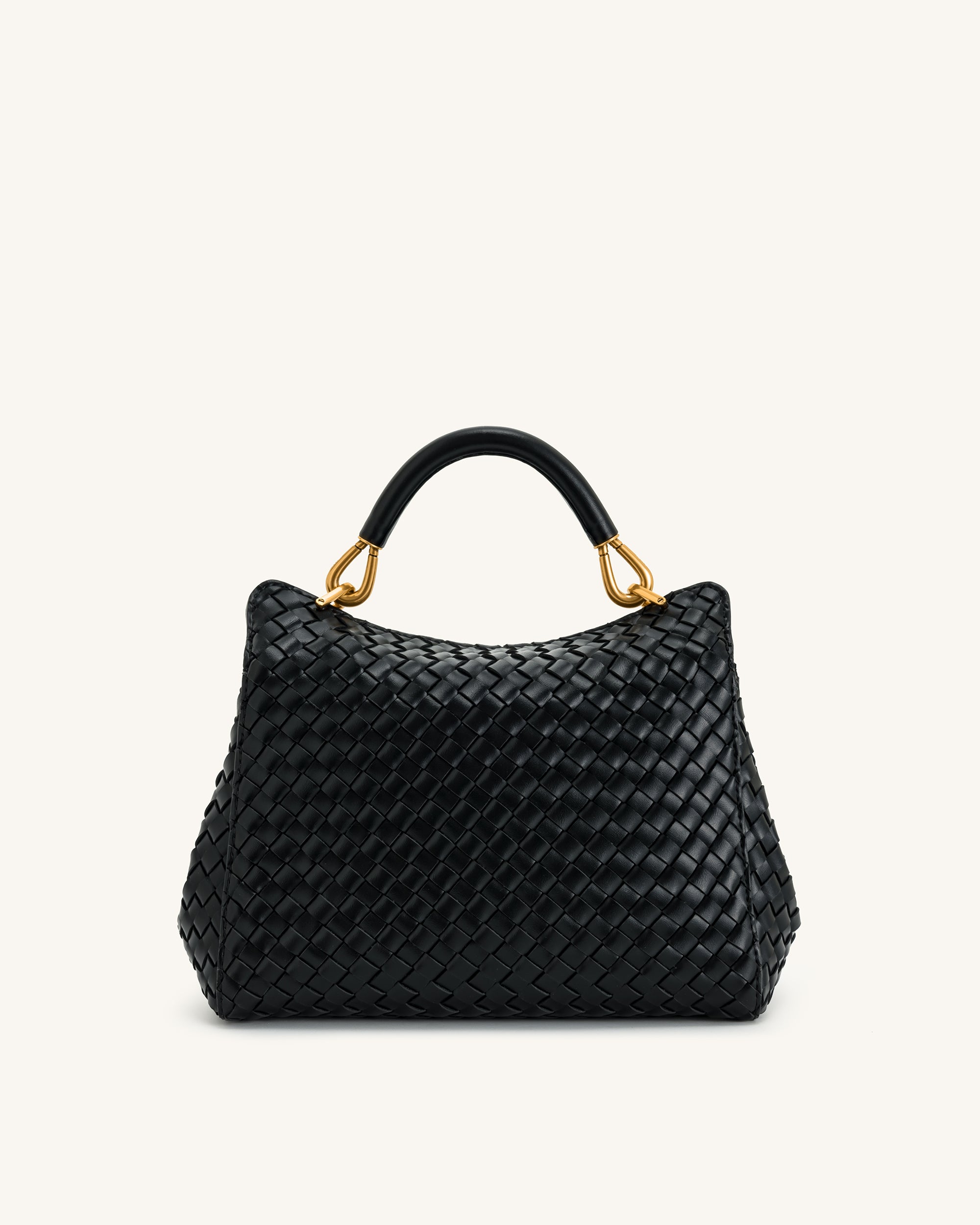 Lucia Classic Top Handle Woven Bag - Black | JW PEI