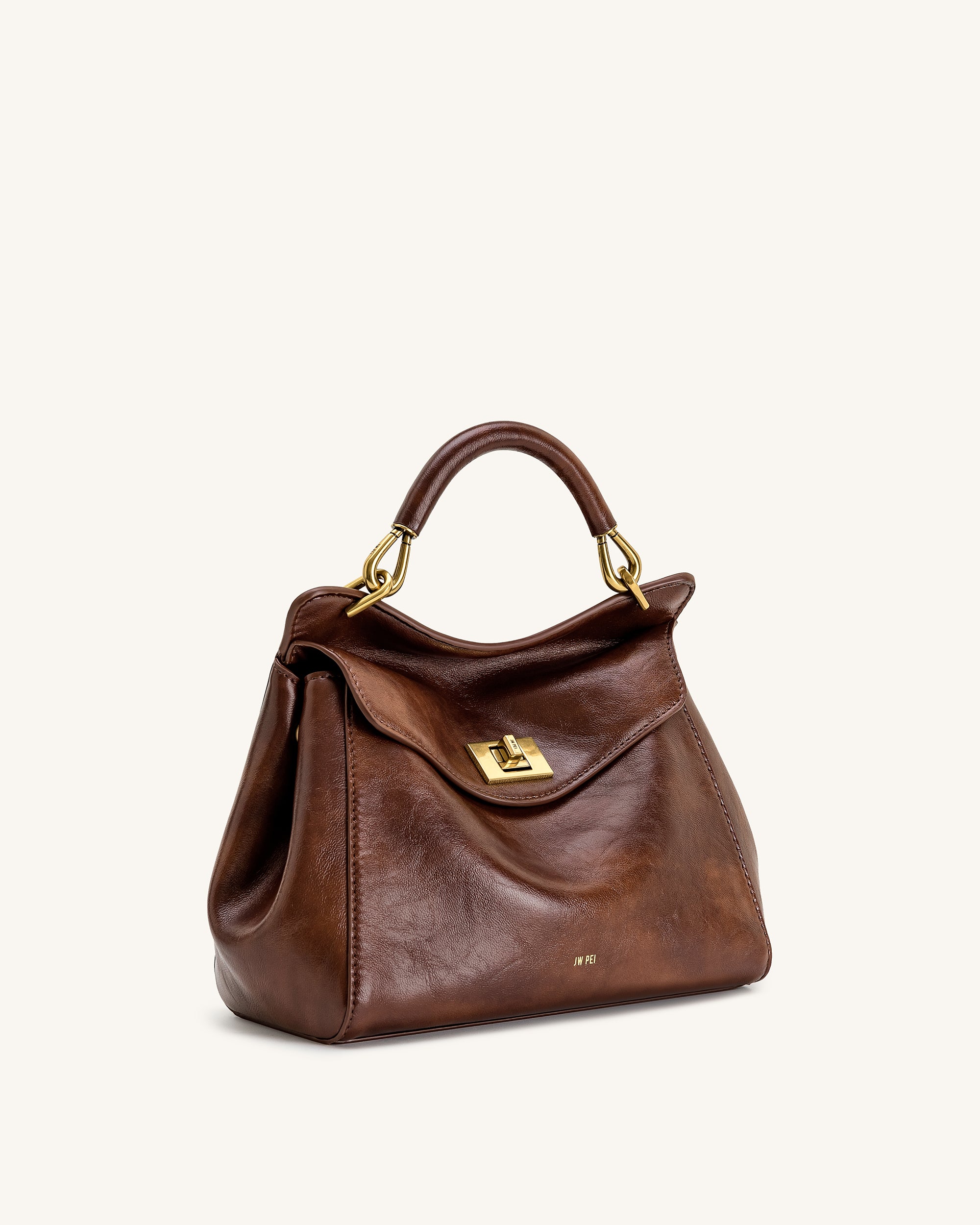 Lucia Classic Top Handle Bag - Coffee Brown | JW PEI