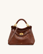 Lucia Classic Top Handle Bag - Coffee Brown