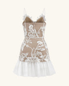Floral Sling Mini Dress - White