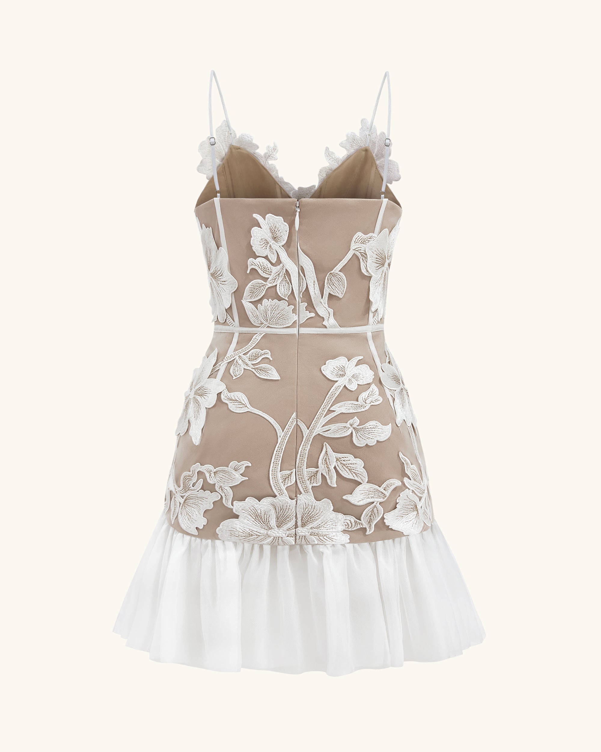 Floral Sling Mini Dress - White
