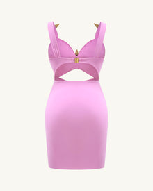 Mini Dress with Star Details - Pink