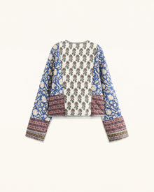 Boho Floral Quilted Jacket - Blue Multi
