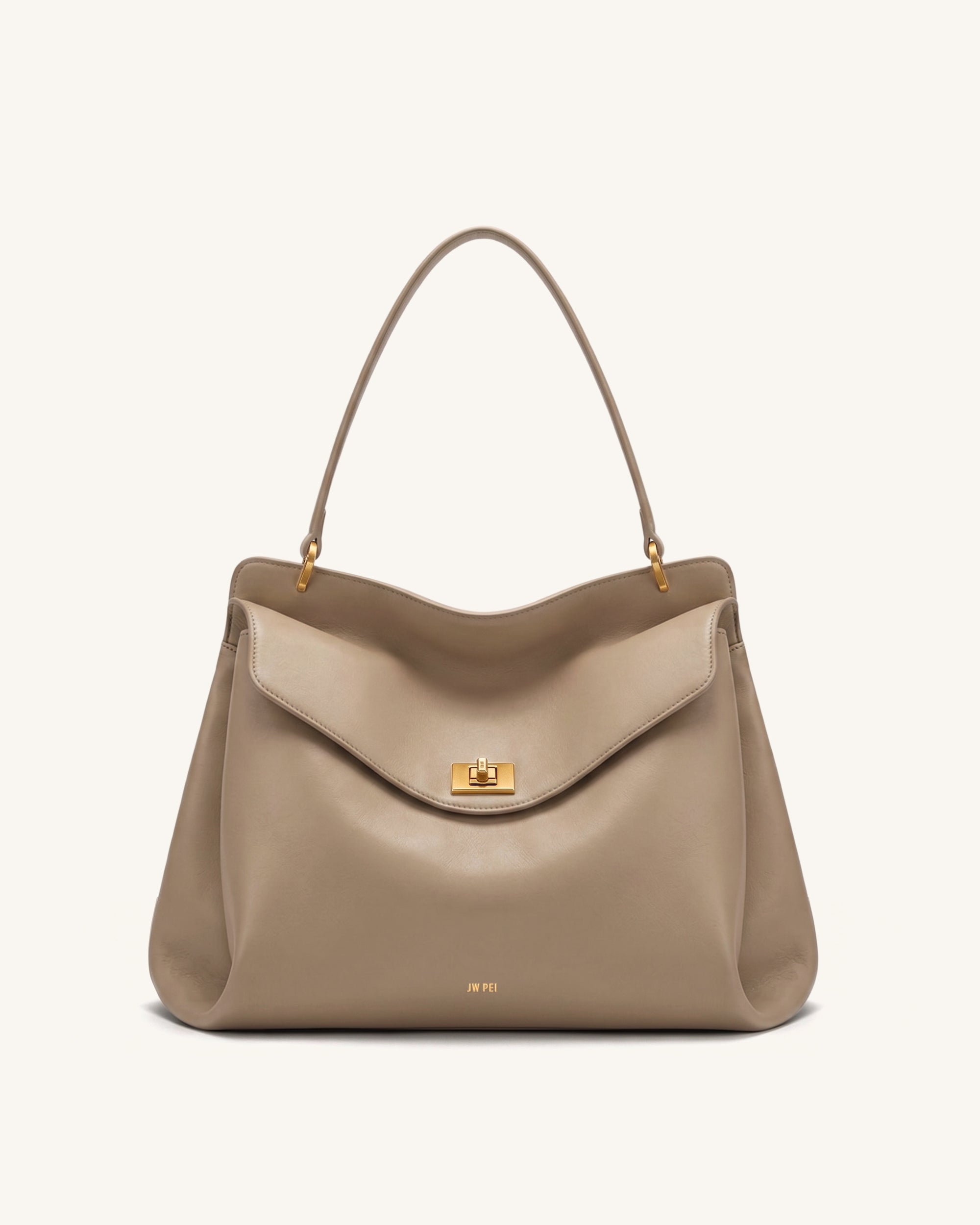 Lucia Turn-Lock Shoulder Bag - Khaki