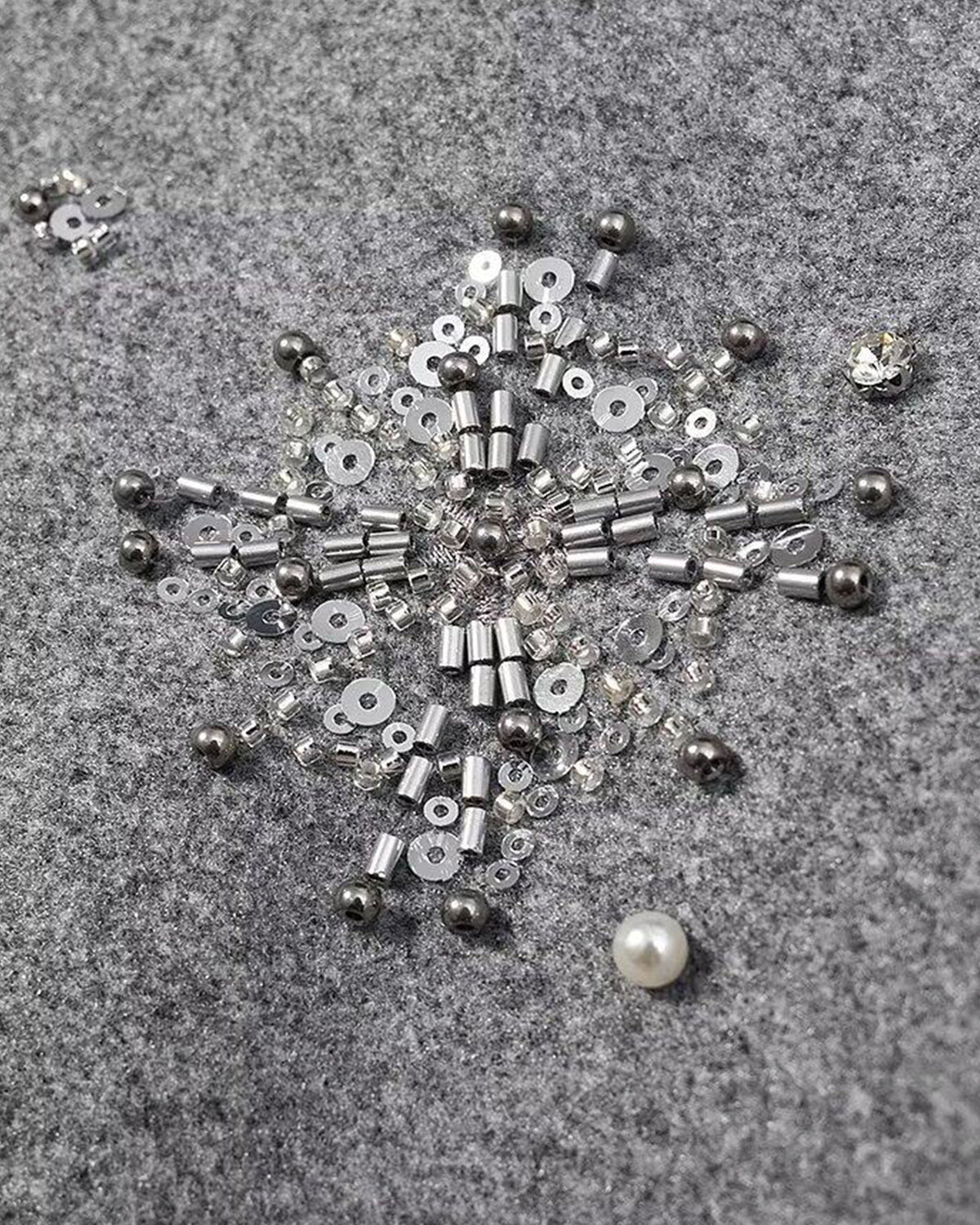 Embellished High Neck Jacket - Gray