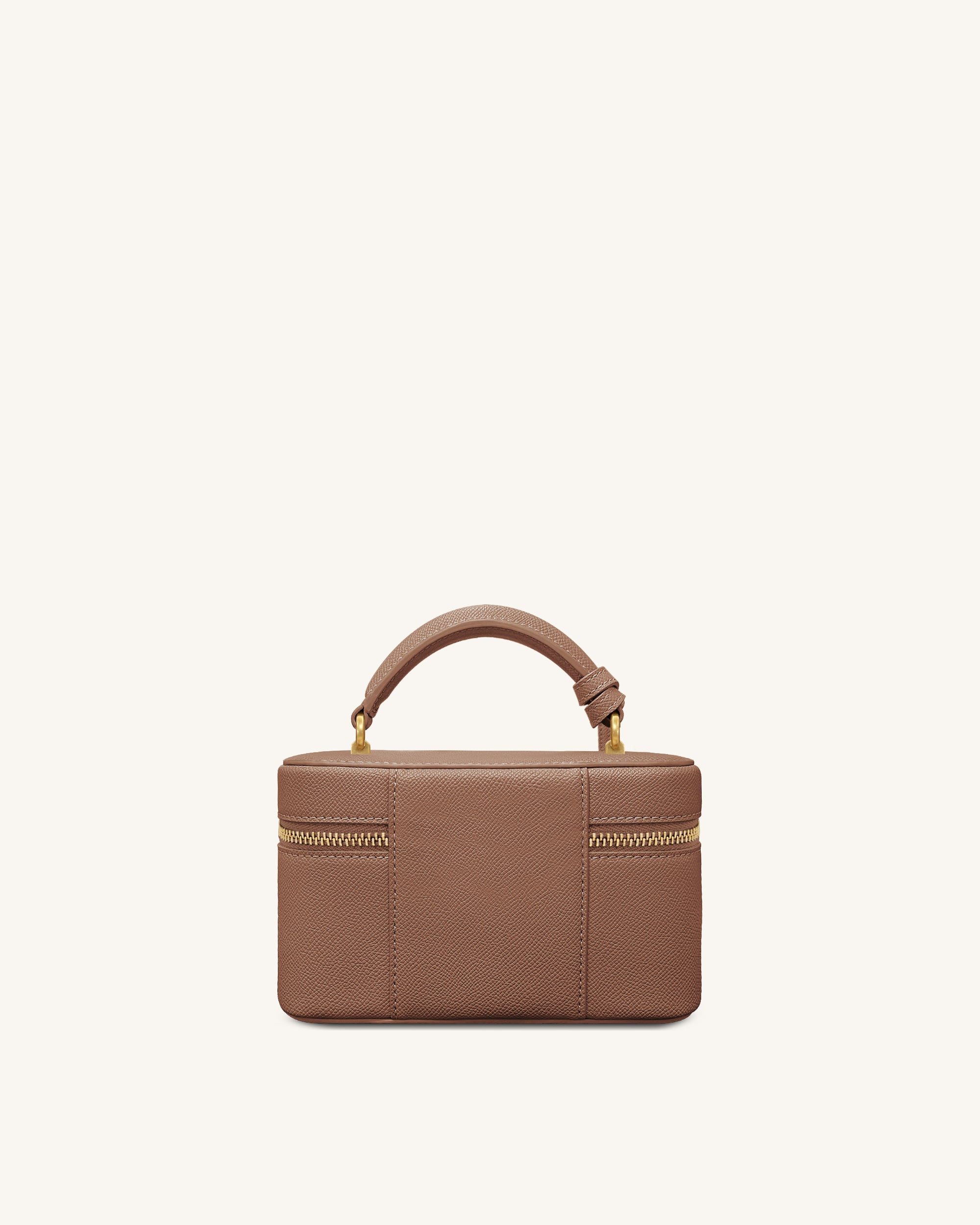 Cleo Box Shape Top Handle Bag - Brown