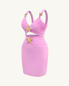 Mini Dress with Star Details - Pink