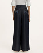 Rear Rhinestone Bow Wide Leg Jeans - Deep Thoughts Only