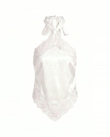 Orchid Embroidered Halter Top - White