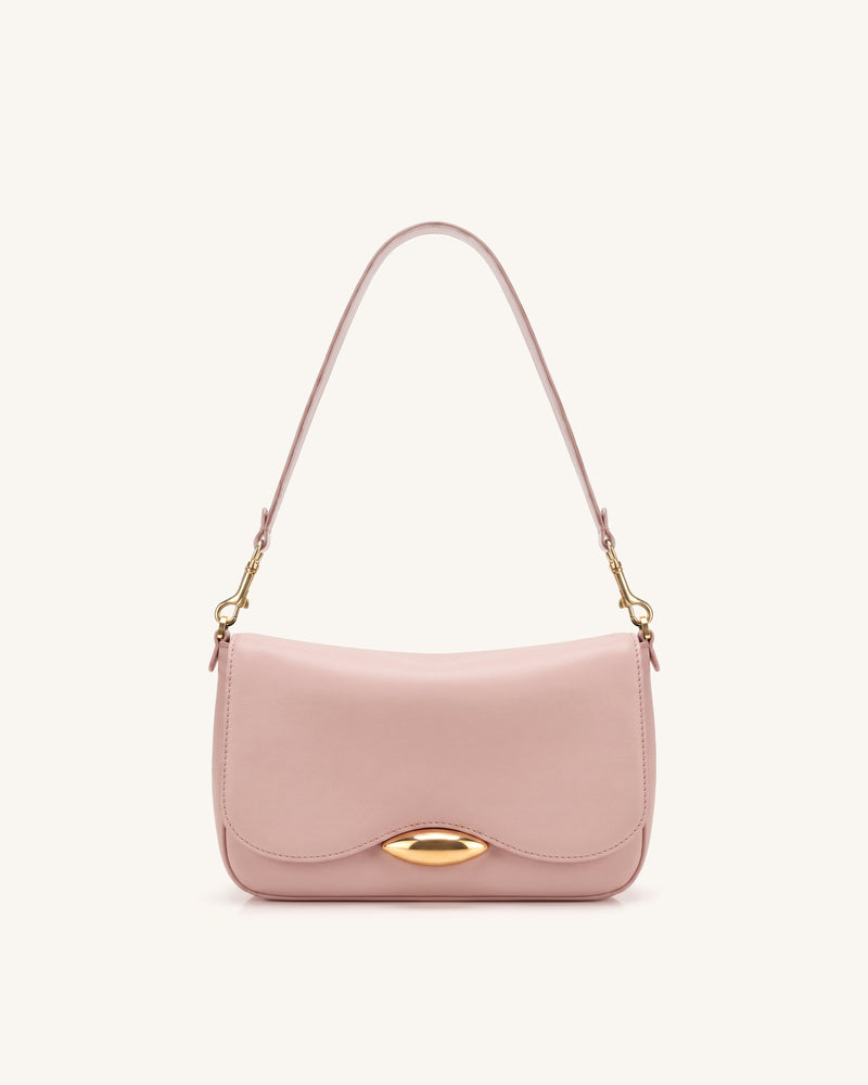 Sofia Classic Flap Shoulder Bag - Nude Pink