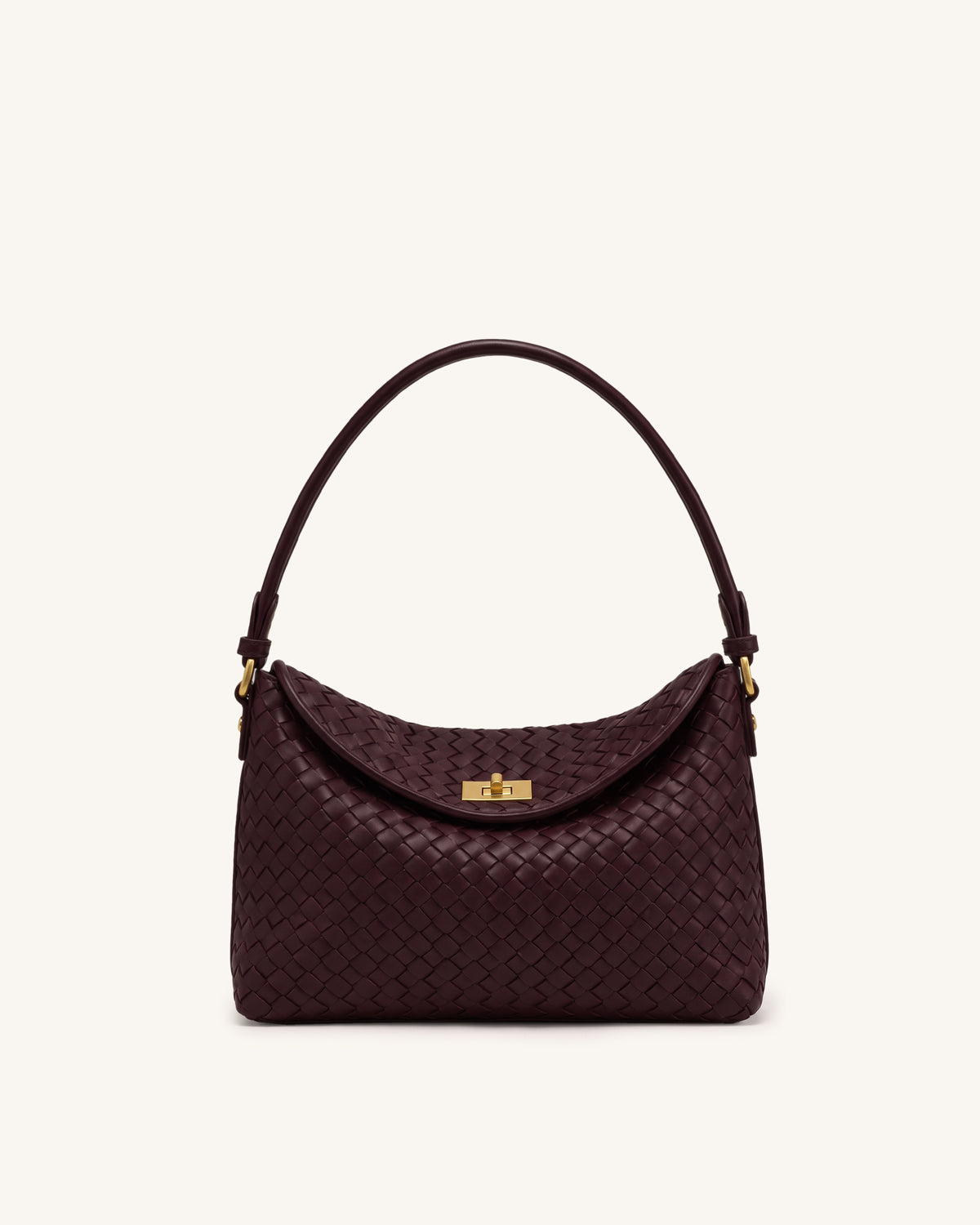 Lucia Woven Hobo Bag - Claret