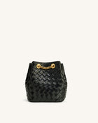Yara Hand-Woven Bucket Bag - Black