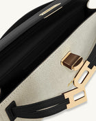 Bria Structured Top Handle Bag - Black Canvas
