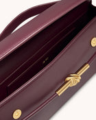 Lena Metal Rope Knot Top Handle Bag - Deep Claret