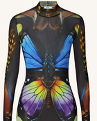 Butterfly Mesh Maxi Dress - Multicolor