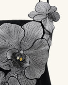 Orchid Appliqué Mini Dress - Black/Silver