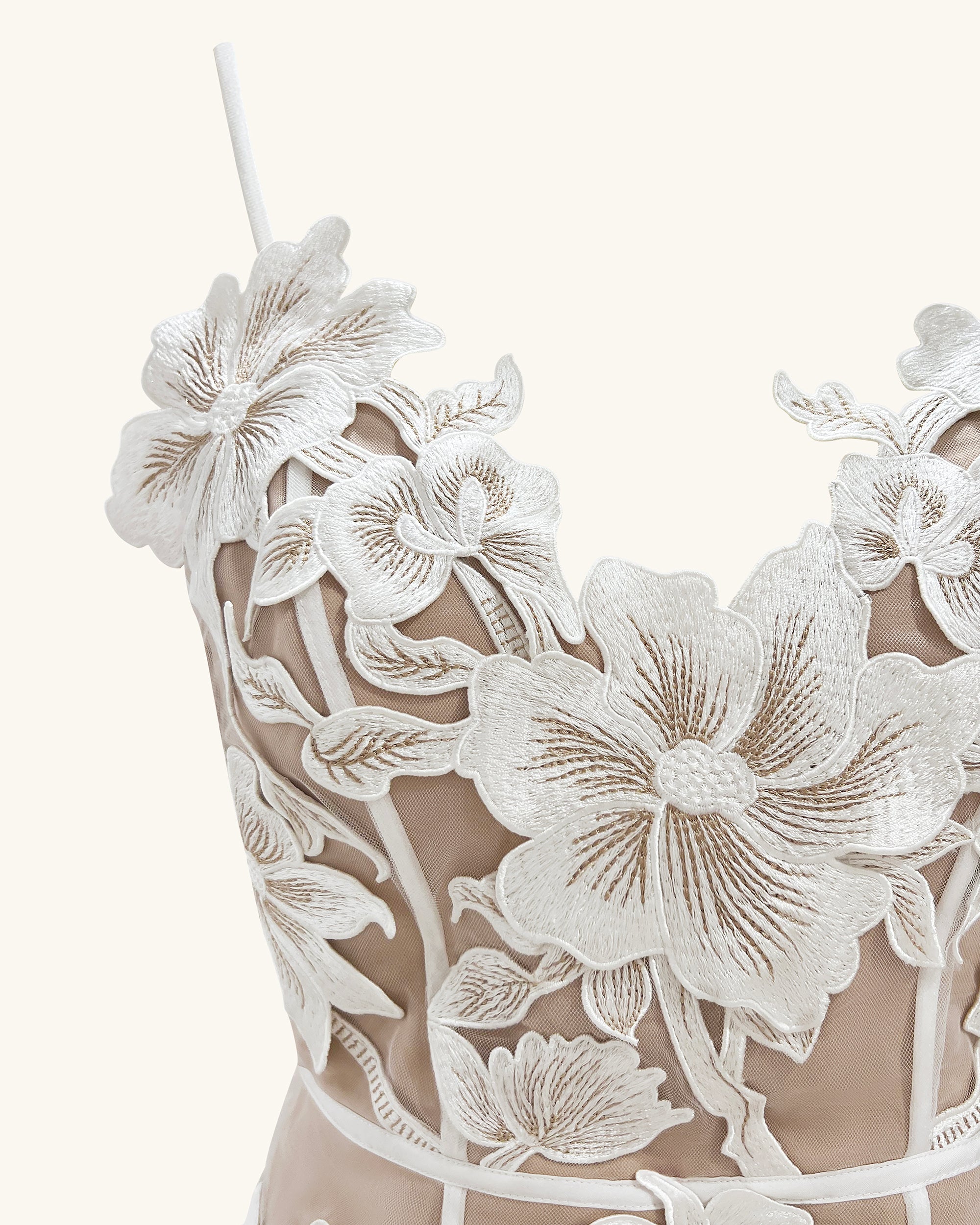 Floral Sling Mini Dress - White