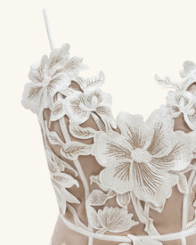 Floral Sling Mini Dress - White