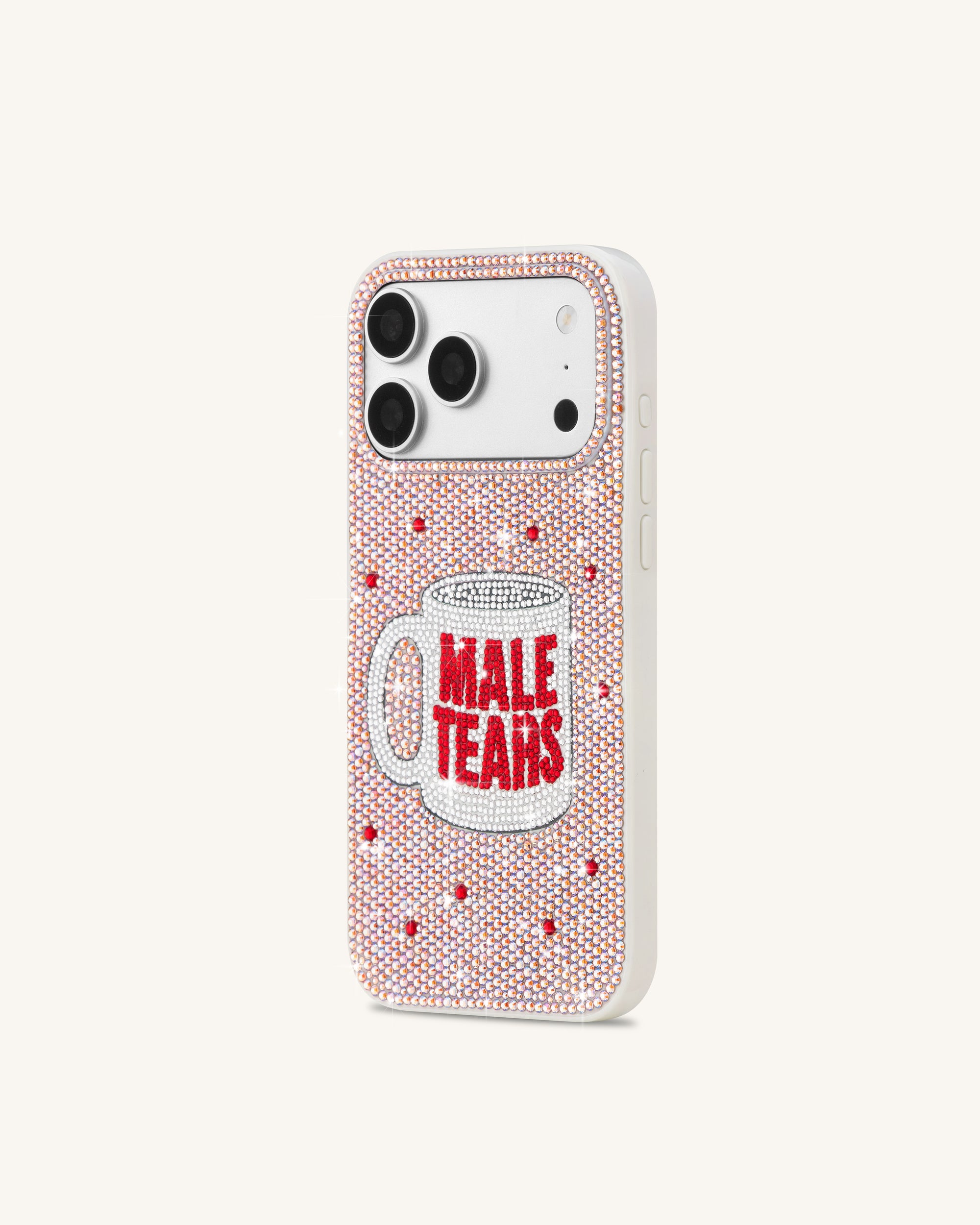 Male Tears Mug Rhinestone Phone Case - Pink
