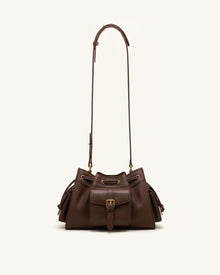 Harper Drawstring Shoulder Bag - Brown