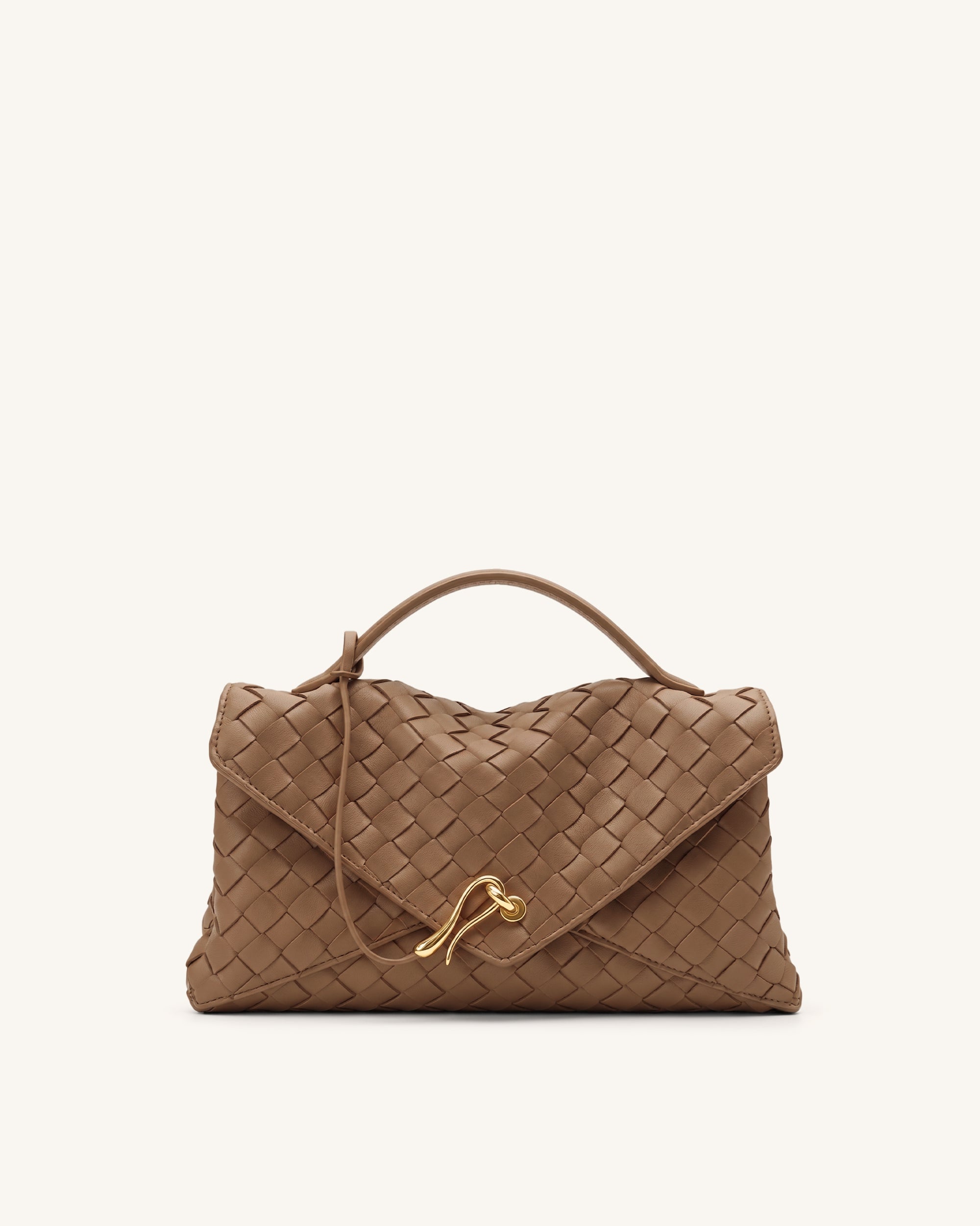 Celeste Woven Envelope Bag - Mocha Brown