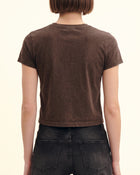 Mirage 3D Sequin Flower Tee - Earthy Brown