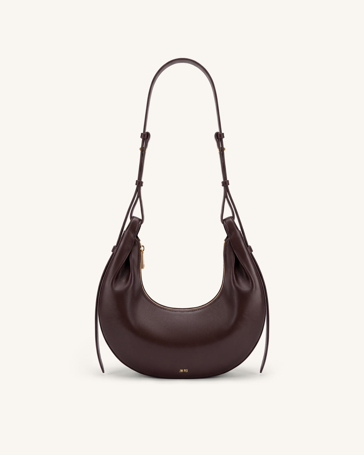 Sharon Crescent Crossbody Bag - Dark Brown
