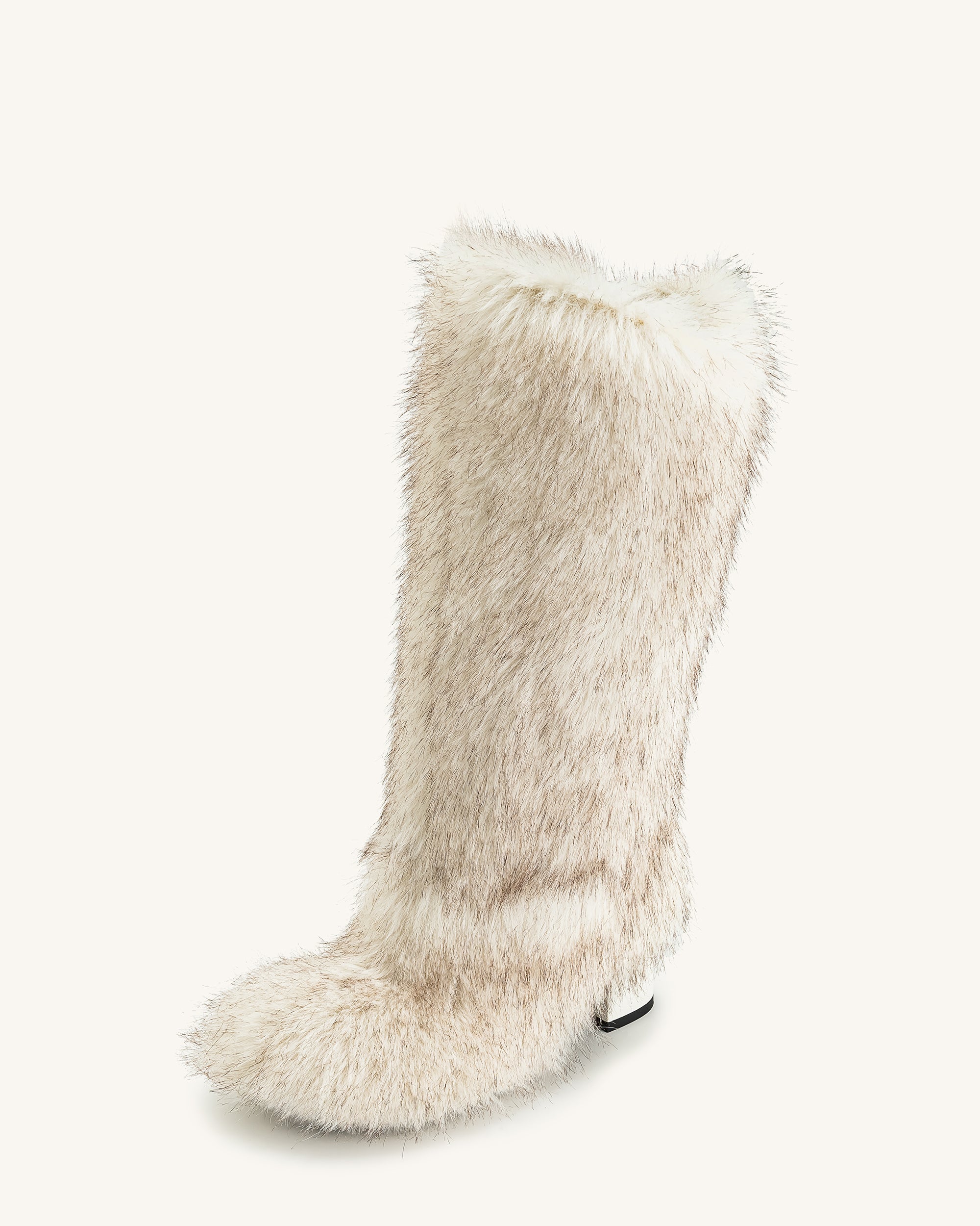 Isabella Slouchy Faux Fur Boots - White