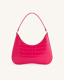 Ruby Shoulder Bag - Magenta Croc