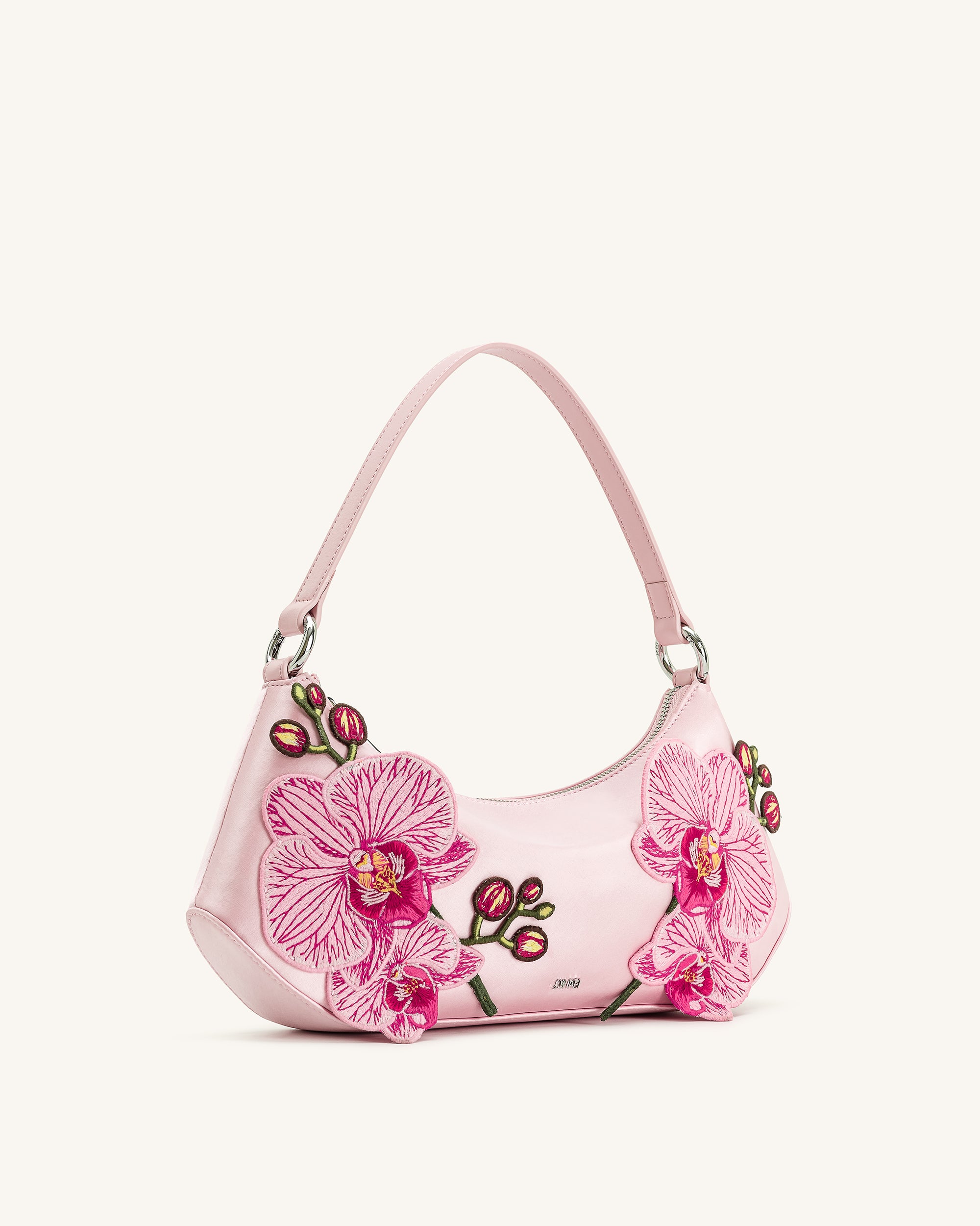 Lily Orchid Embroidered Shoulder Bag - Pink